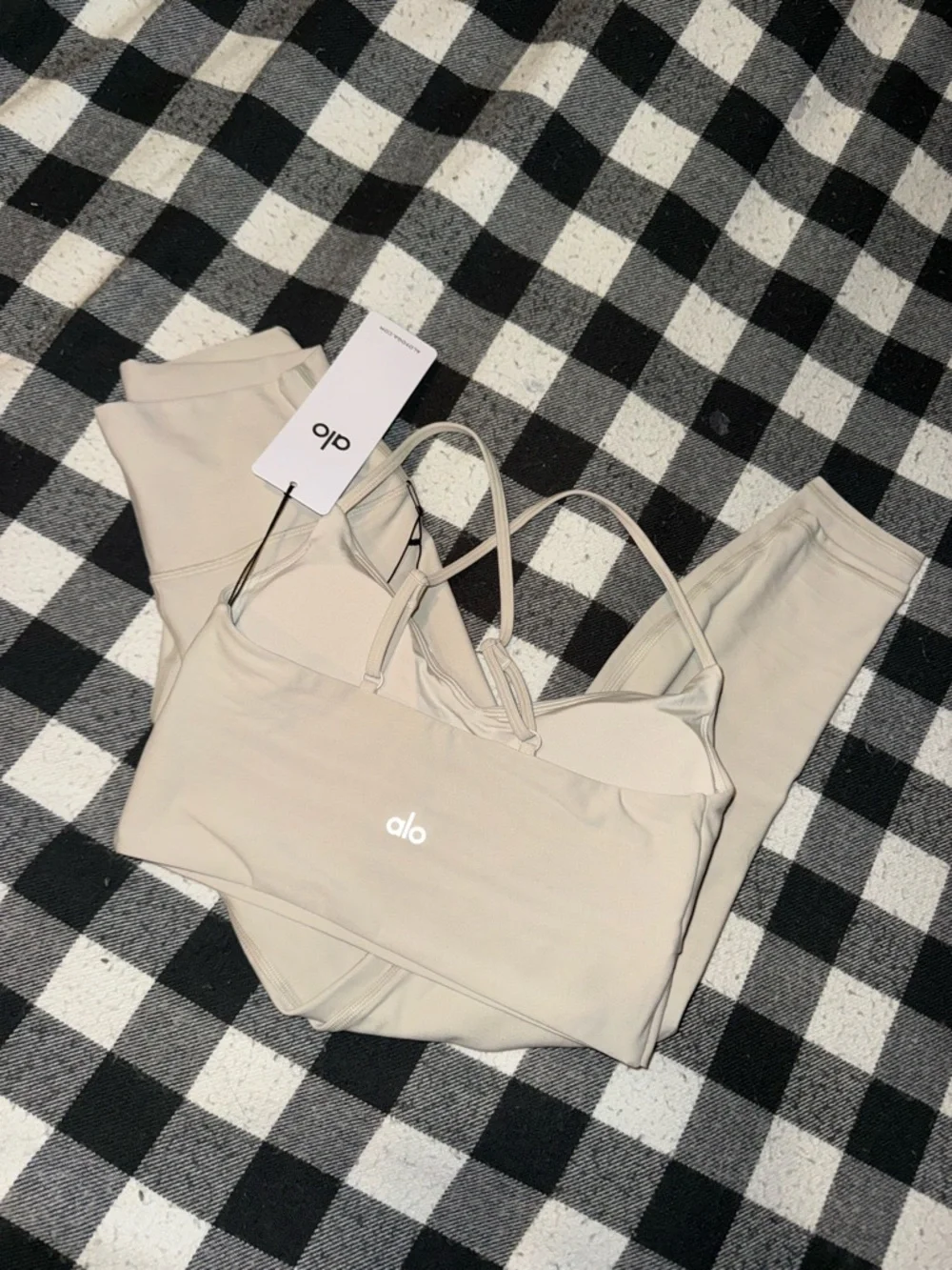 ALO Yoga Cream High-Waist Ribbed Leggings